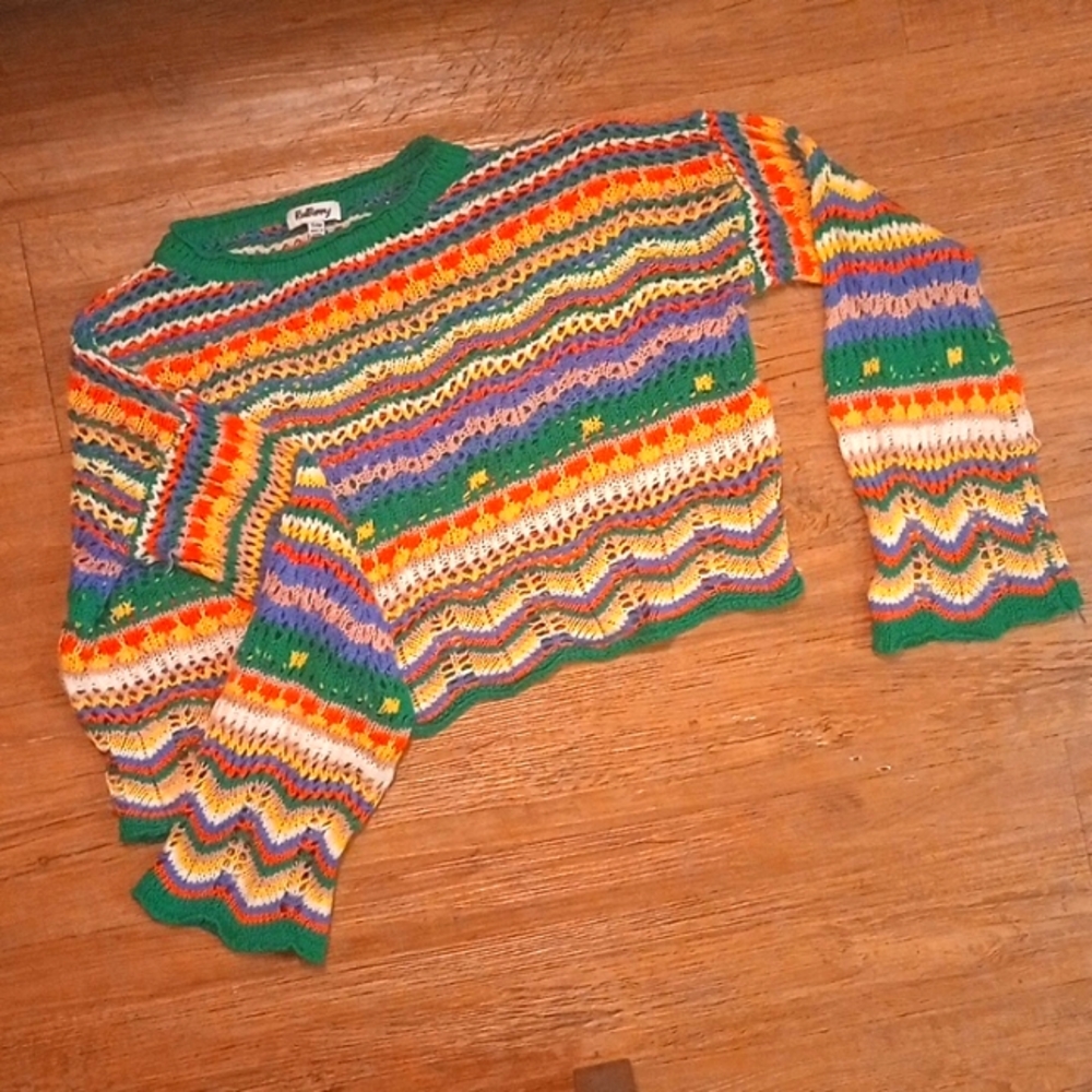 🌈 Rainbow Crochet Breezy Summer Sweater